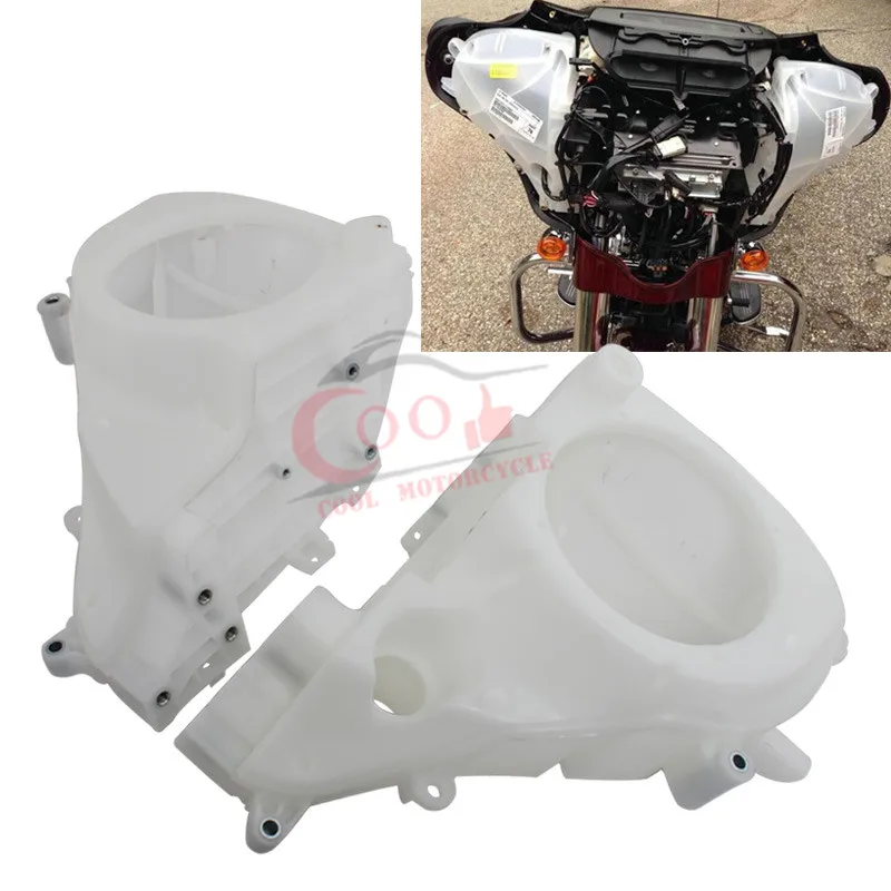 Motorcycle White Inner Fairing Speakers Cover For Harley Touring Street Glide Electra Glide Ultra Limited Tri Glide 2014-2018