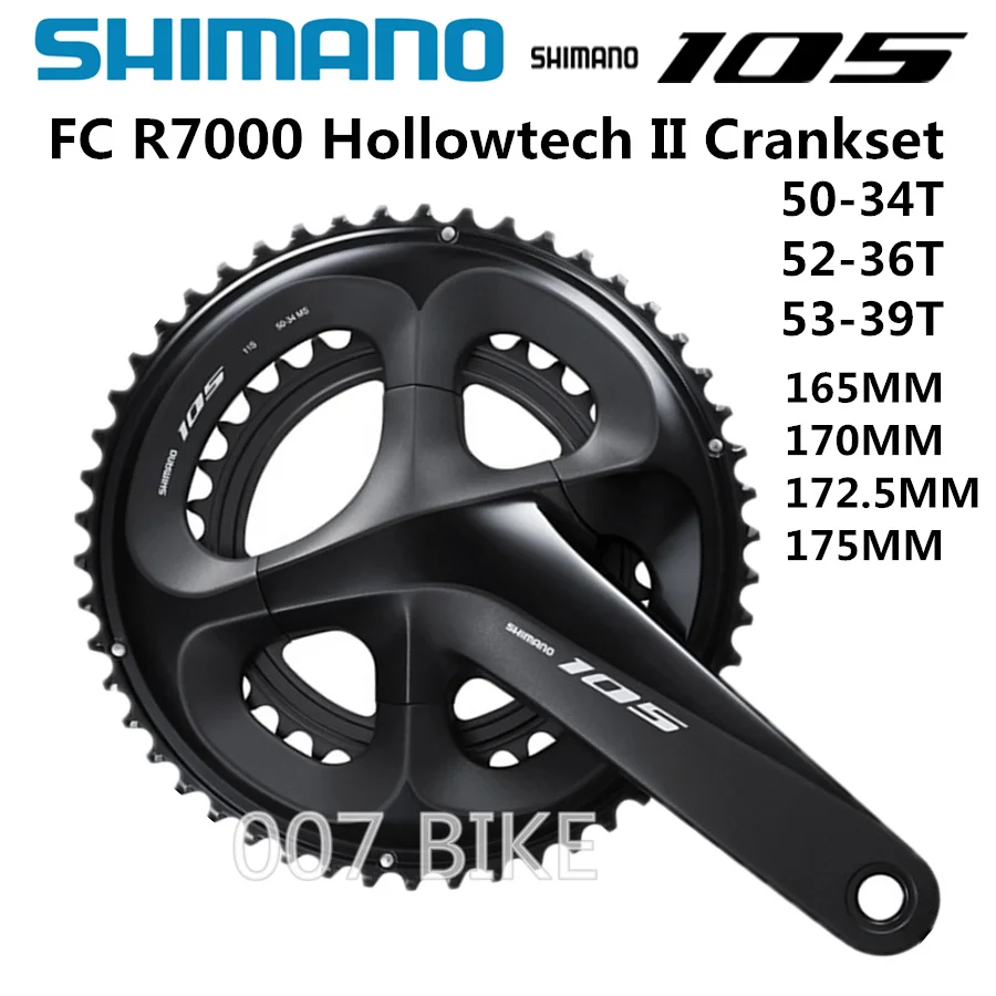 

SHIMANO 105 R7000 HOLLOWTECH II CRANKSET FC 5800 R7000 Crankset 5800 2x11-Speed 50-34T 52-36T 53-39T 165MM 170MM 172.5MM 175MM