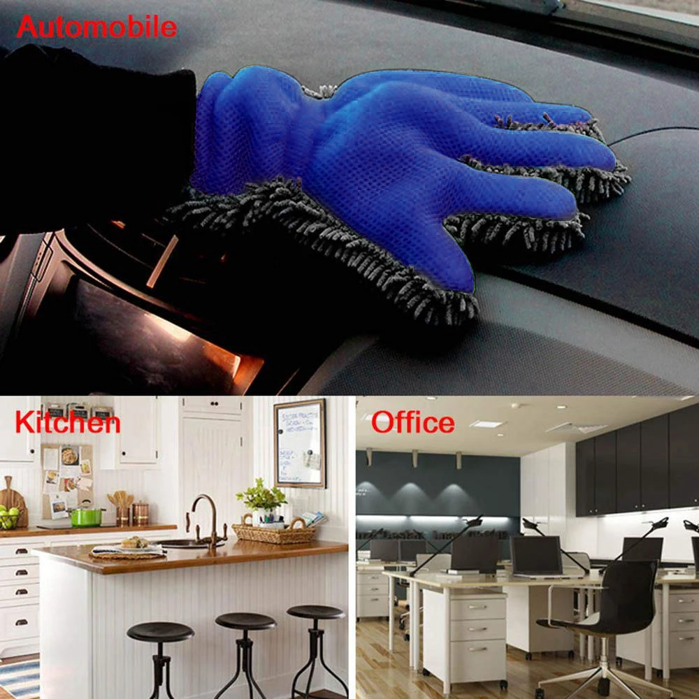 

2019 New 5-Finger Dual Sided Wash Mitt Microfiber Interior Exterior Cleaning Glove Car Wash Mitt