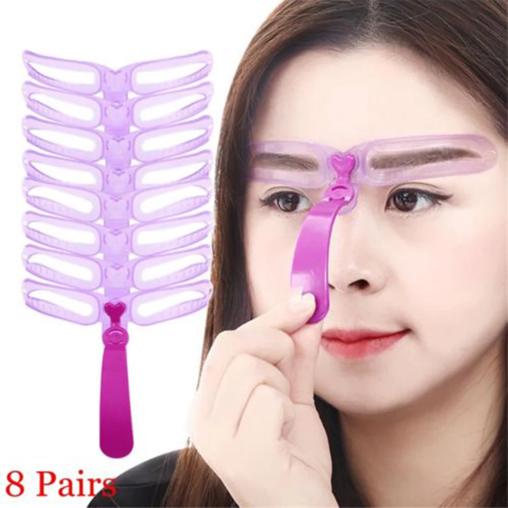 

Grooming Template Kit Eyebrow Shaper Model Makeup 8 pcs Eyebrow Stencil Supplies Eyebrows Styling Tool