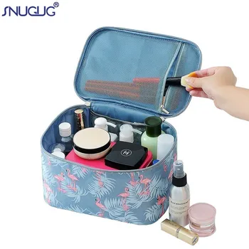

SNUGUG Polyester Printing Women Makeup Bag Organizer Handbag For Cosmetics Flamingo Beauty Case Travel Make Up Bag Cosmetic Case