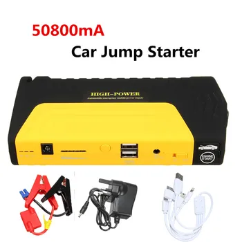 

50800mAh 12V LED Dual USB Car Jump Starter Booster Portable Power Bank Backup Charger Multifunction Emergency Car Jump Starter