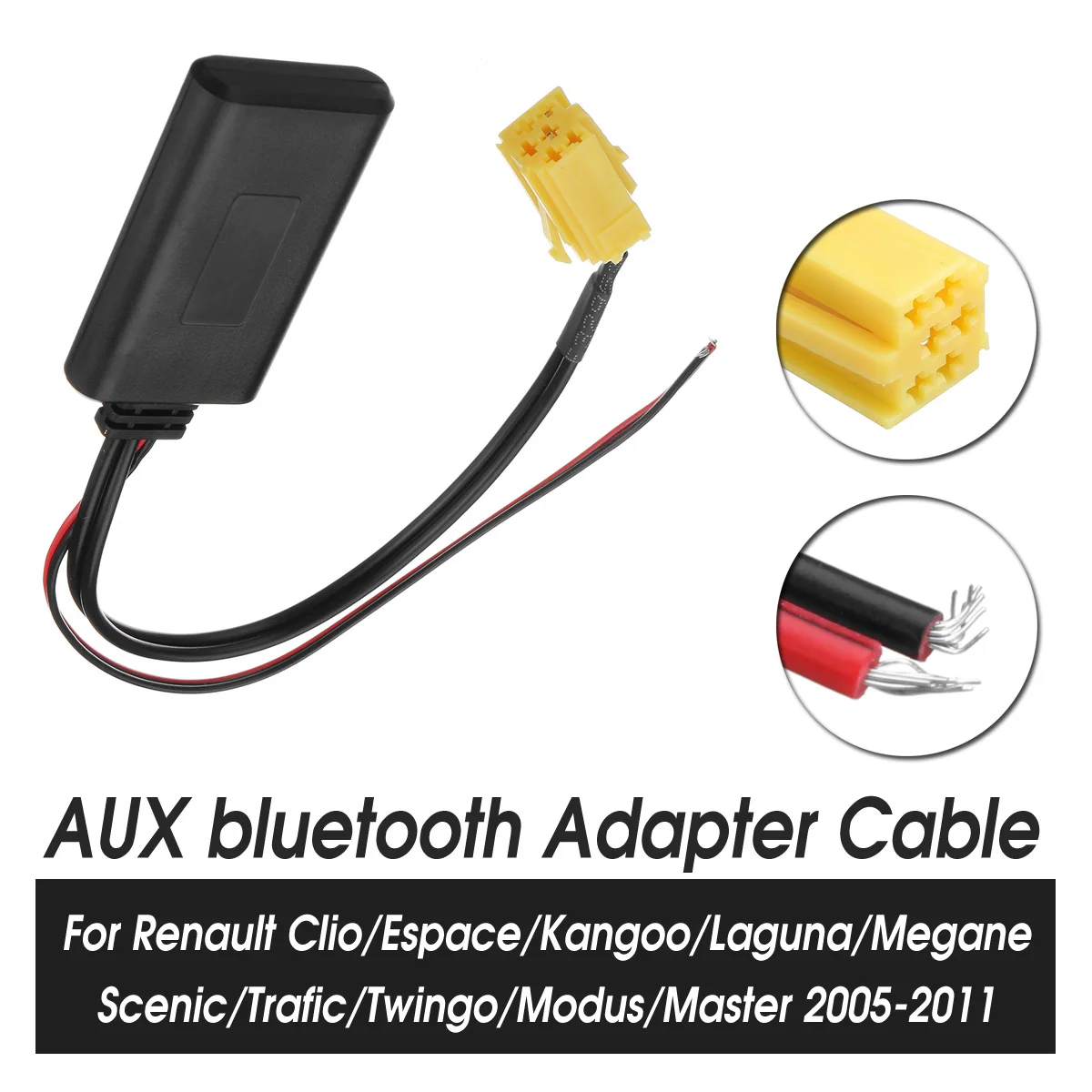 

bluetooth 4.1/4.0/3.0/2.0 6 Pin Adapter Music AUX Cable Car Stereo Radio Receiver For Renault Clio Kangoo Megane Scenic
