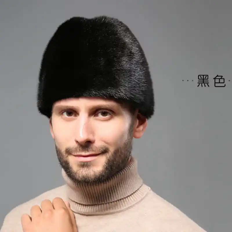 Men/'s Fur Hat MINK fur HAT for winter Russian Shapka Ushanka Men Winter Cap Trapper Men Hat Best Stocking Stuffers Holiday Gift Guide HAT.