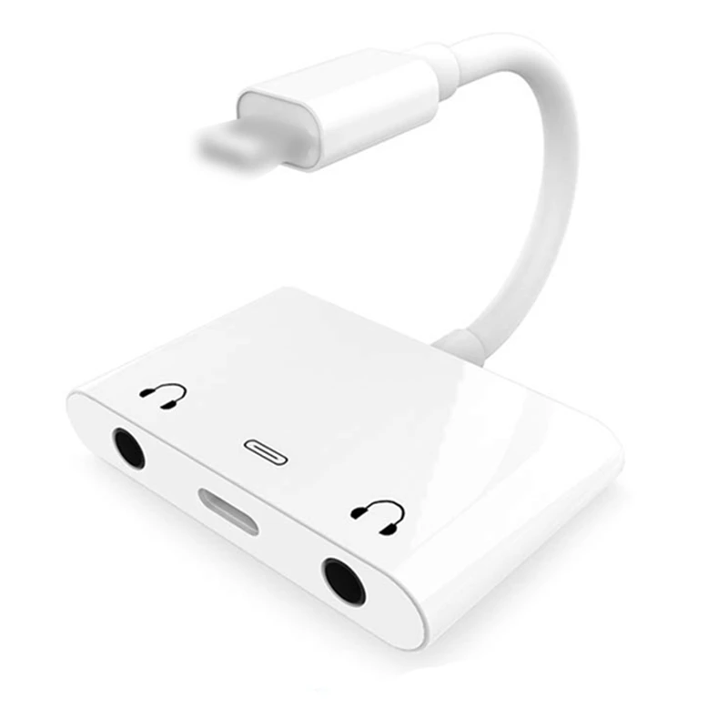 

3 in 1 Dual DC3.5mm Audio Charging Adapter Converter For Earphone Jack Audio Charger For iphone x 8 8plus 7 7plus Multi-function