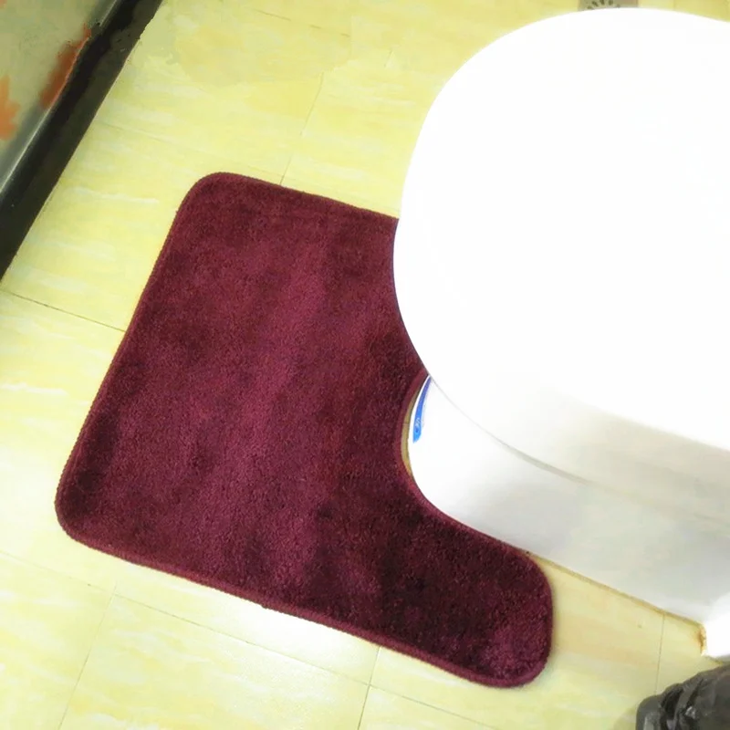 Non-slip bathroom mats toilet waterproof carpet anti-skid U rug 50*60cm 5colors