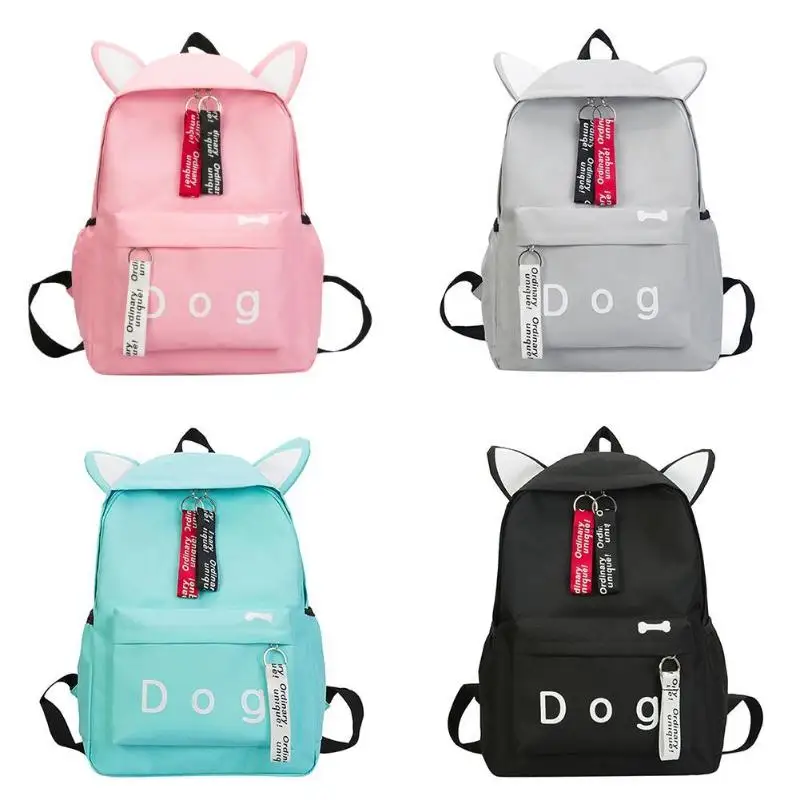 

Cute Women Girls Cat Ears Backpack Big Capacity Travel Shoulder Schoolbags
