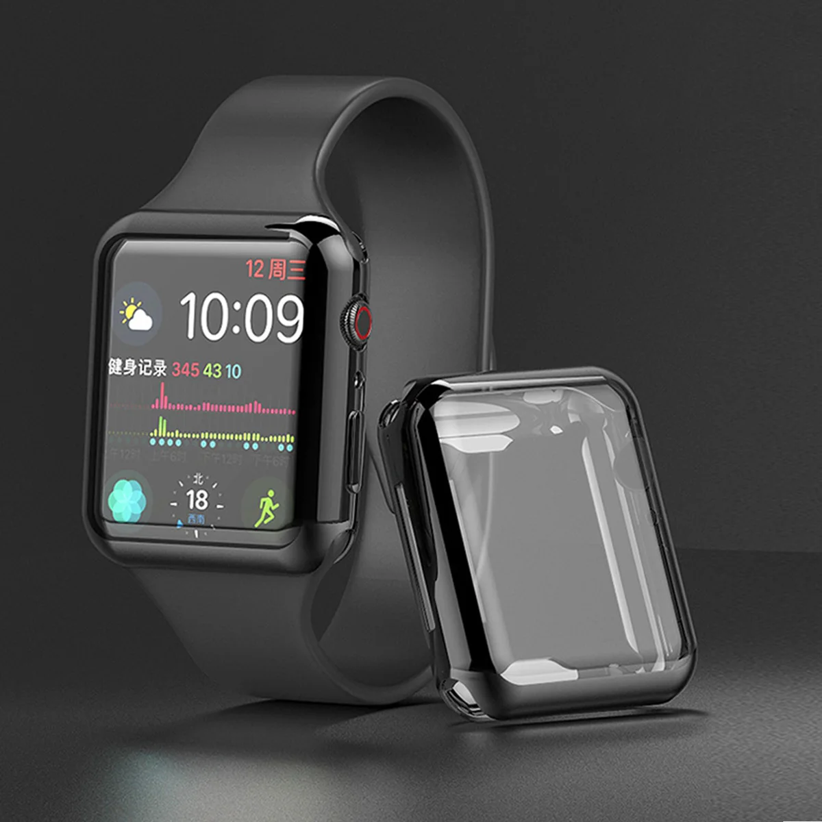 

For Apple Watch Series 4 40MM Case Soft Plating TPU Clear Silicone 360 Full Protection Screen Cover For iWatch 4 Band 40MM Case