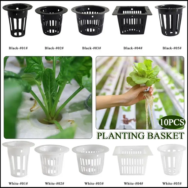 10Pcs Mesh Pot Net Cup Planting Basket Hydroponic System Garden Plant Grow Vegetable Seed Germinate Nursery Pots Supplies