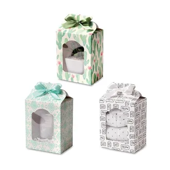 

12 PCS Gift Box Packaging Window Wedding Gift Box Ribbon Paper Gift Bag Baby Underwear Jam Small Toy Honey Handmade Candy Boxes