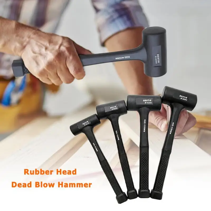 

New Manual Champagne Hammer Rubber Installation Double Face Soft Tap Hammer Tile Mallet Repair Tools Made of rubber softness