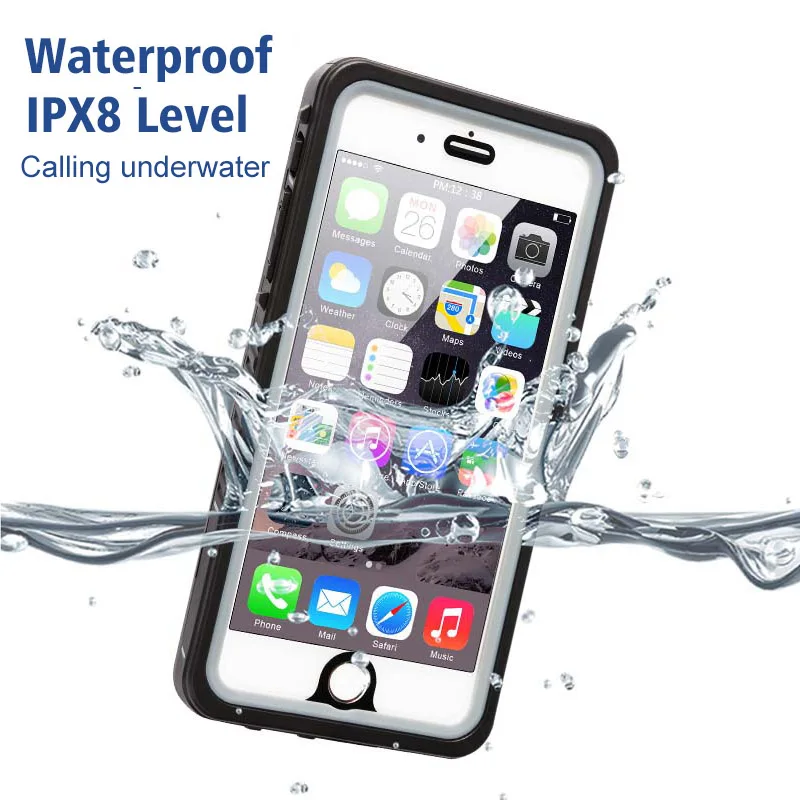

100% Waterproof For iphone X XS MAX XR 7 8 Plus Case Phone Shockproof Dustproof Cover Swim Diving Underwater Protective Coque