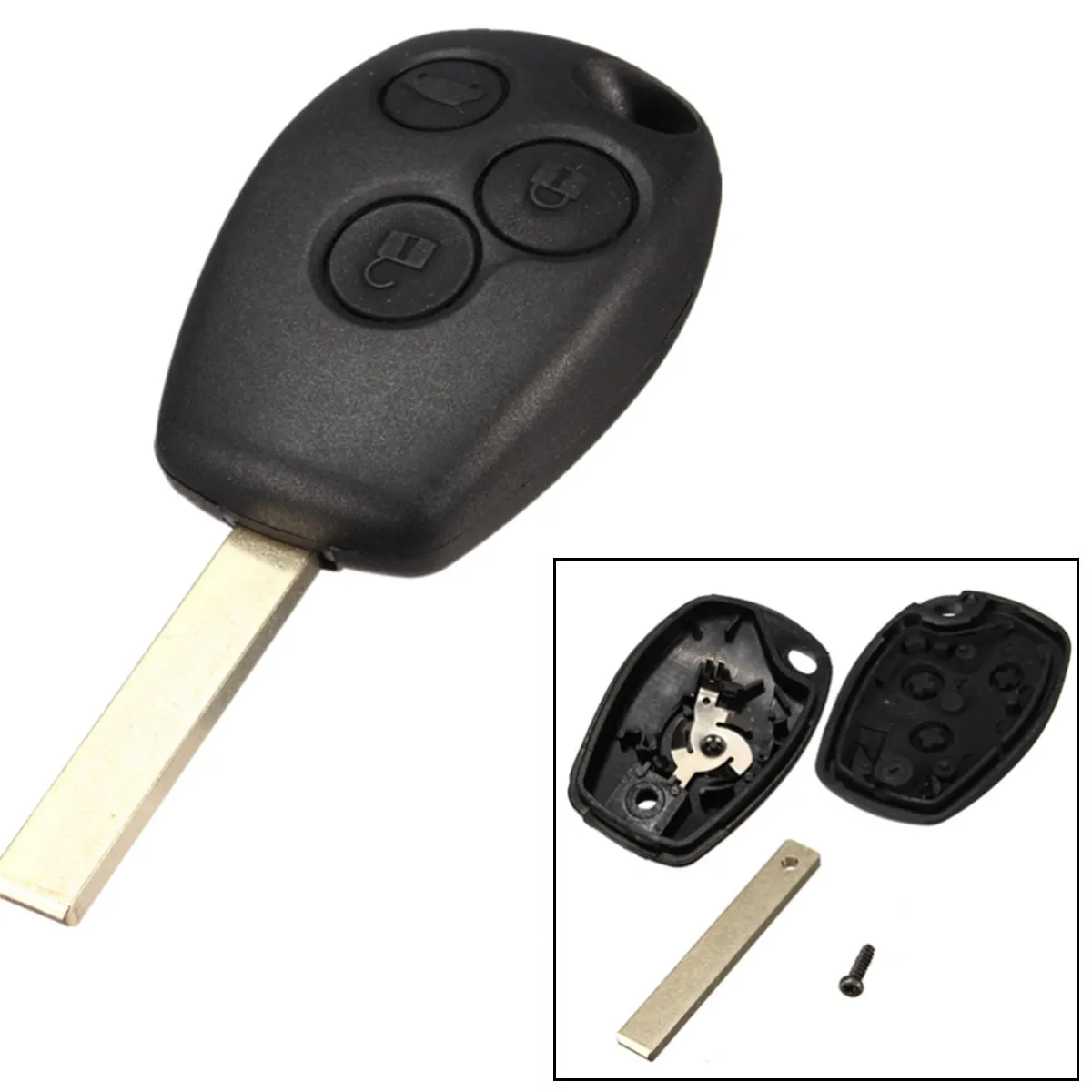 

3 Button Car Remote Key Fob Case Shell Blade For Renault Modus Clio 3 Twingo Kangoo 2004