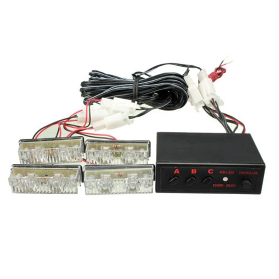 buy 12V Emergency Warning Recovery Strobe LED Lights Grill Breakdown Flashing Beacon white+yellow