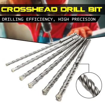 

Concrete Tungsten Carbide Tip 210mm SDS Plus Crosshead Drill Bits Carbide Twin Spiral Drilling Efficiency High Precision Durable