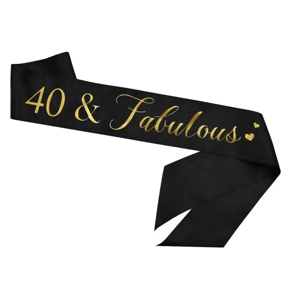 40 & Fabulous Sash 40th день рождения Бронзовый пояс подарок на украшения товары для