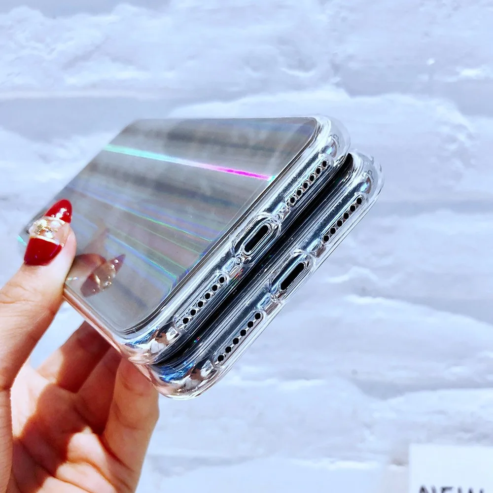 Чехол KISSCASE Aurora Laser для iPhone X XR XS Max 8/8Plus мягкий силиконовый чехол 7 5 6 6S Plus задняя
