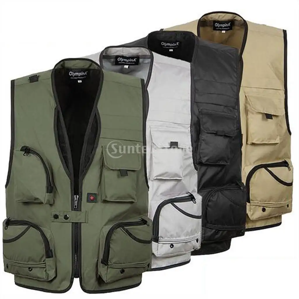 

Spring Autumn Men's Multi Pocket Fly Fishing Mesh Vest Outdoor Photography Hunting Travel Jacket Quick-Dry Waistcoat XL-5XL