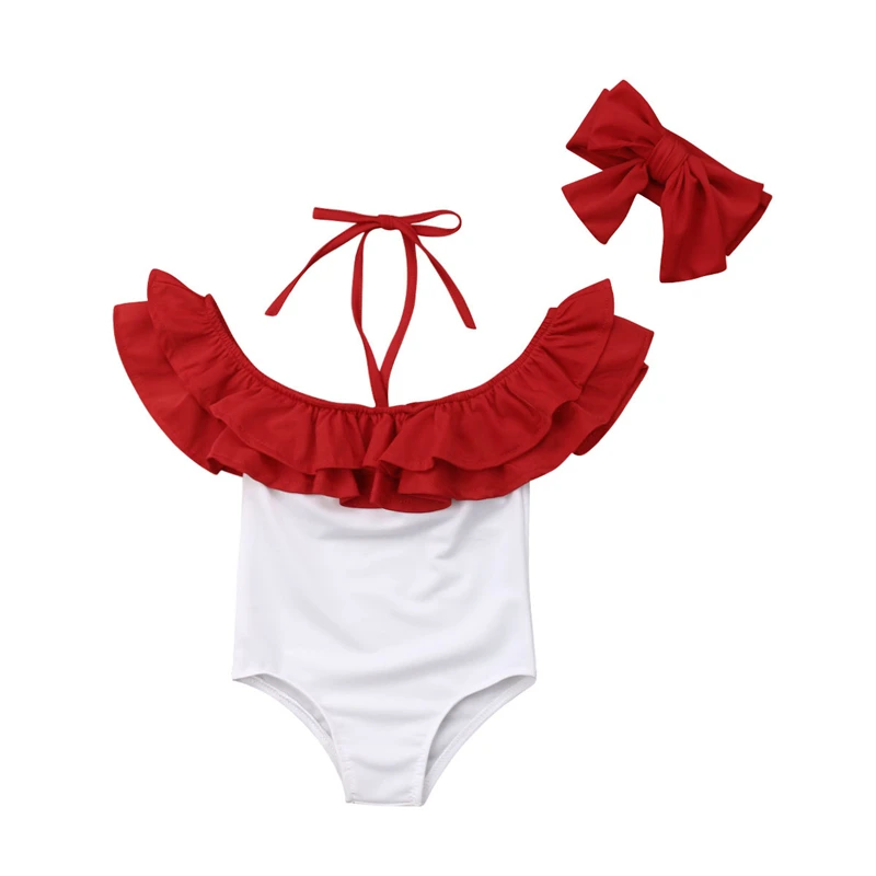 Bebé Niñas Traje De Bikini Conjunto Niño Niños Volantes Honda Traje De