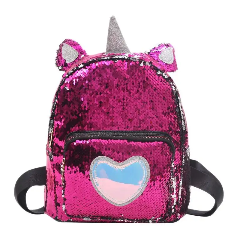 

2019 School bags for teenage girls Rucksack Sequins Heart-Shaped Travel Backpack Women Girls Bag mochila feminina Dropshipping