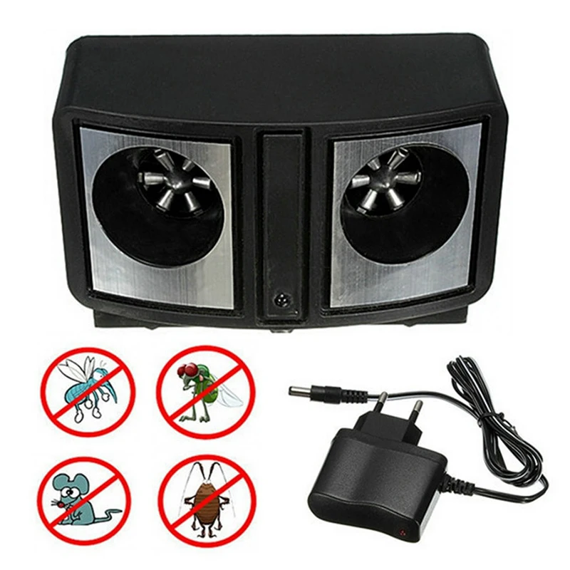 

Electronic Ultrasonic Pest Repeller Dual Sonic Mice Rat Rodent Control Mosquito Cockroach Bug EU Plug Animal Pest Repllent