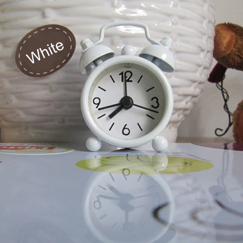 Alarm Clocks Round Number Desk Watch Cute Mini Cartoon Table Digital Clock Bed Bedroom Double Bell Desk Home Decor