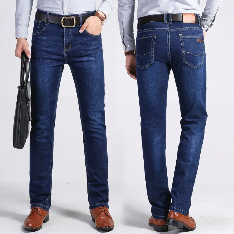 Models Men's Jeans Stretch Straight Slim Business Leisure Clothing Youth Trousers Sub-Wholesale | Мужская одежда