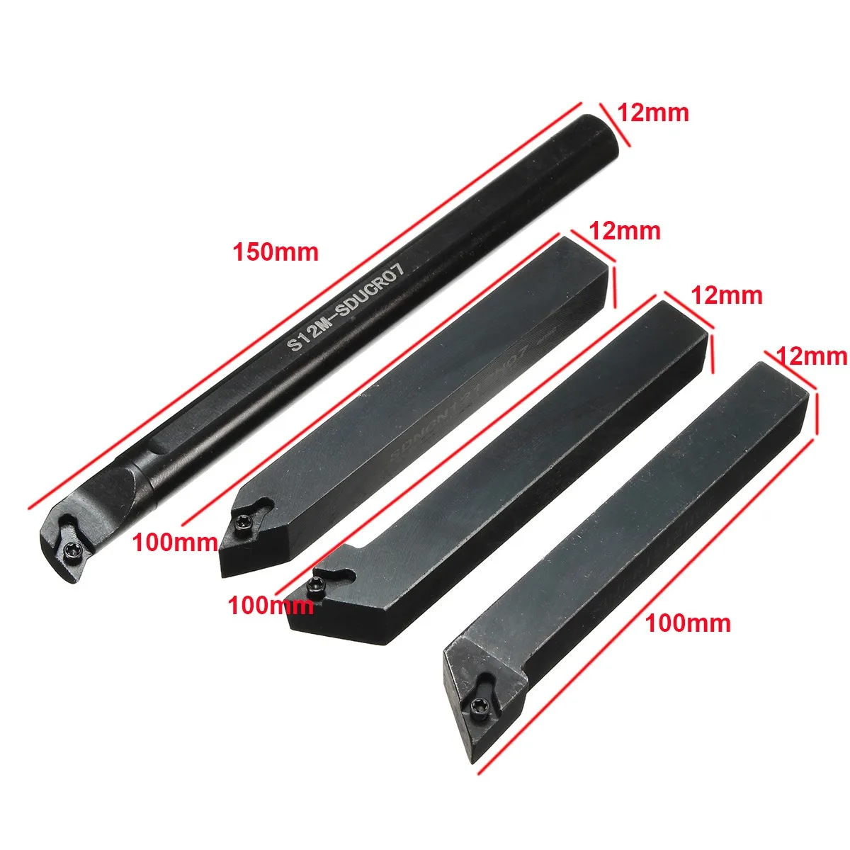 Cena 4X zestaw 12mm tokarka uchwyt na narzędzia tokarskie Borning Bar dla DCMT0702 wkładka
