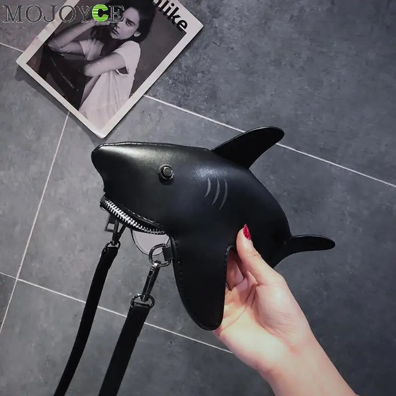 Women Shark Shoulder Bags Cartoon Chain Messenger Ladies Cute Crossbody Handbag