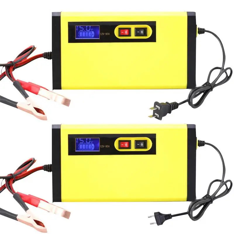 Car Battery Charger 110V To 220V To 12V Full Automatic Intelligent Fast Power Charging Wet Dry Lead Acid Digital LCD Display