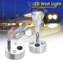 12V 3W Регулируемый светодиодный прикроватный светильник Настенный светильник с переключателем для яхты на колесах теплый белый/белый 360 для Караван/грузовик/транспортных средств