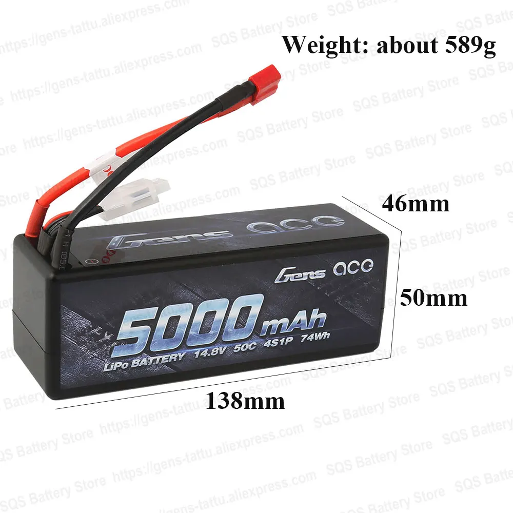 Литий полимерный аккумулятор Gens ace 5000 мАч 50C с Deans разъем питания для Traxxas 1/8 1/10