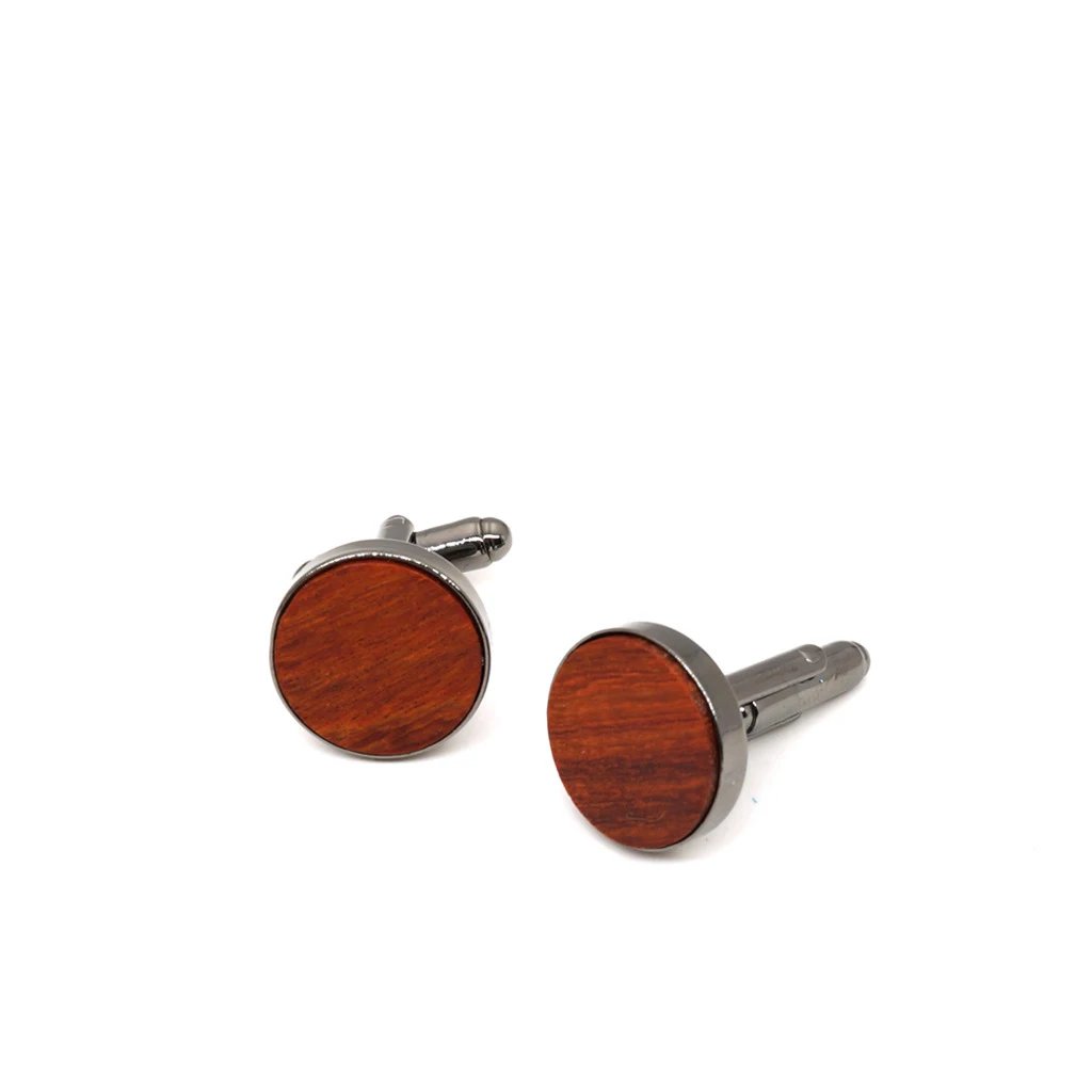 

2019 New Special Tie Shirt Set Red Sandalwood Cufflinks Men's Metal Alloy Wooden Sleeve Nails Fashion Personality Trend