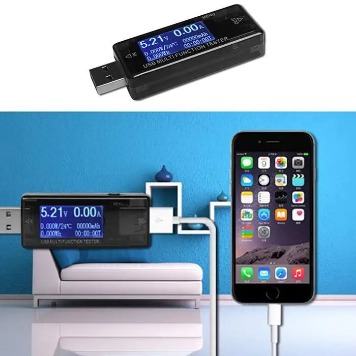 1 mAh Yes 99999 Power 5A 0 Charger Display Mini Digital Voltage Current Flow 0A Discharge Current LCD USB Voltage Tester