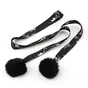 

2018 Hair Ball Long Cute Belt Polyester Chain Women Decoration Waistband Rope BeltStraps Ceinture Waistband
