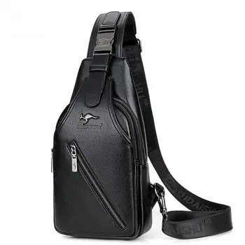 

Hot Sale Fashion Kangaroo Men Shoulder Bag Brand PU Leather Men Chest Packs Travel Men Chest Bag Retro Men Messenger Bags M050
