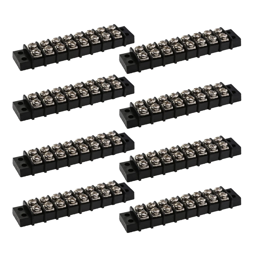 

8 Pcs 30A DC 12V Terminal Block Bus Bar Splits 8 Input to 8 Out For Marine Boat Support Moisture Repellent & Insulat