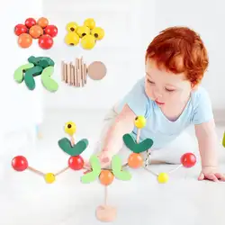 Деревянная для детского сада головоломка красочное фруктовое Дерево DIY игрушка деревянная раннее образование модель наборы Монтессори