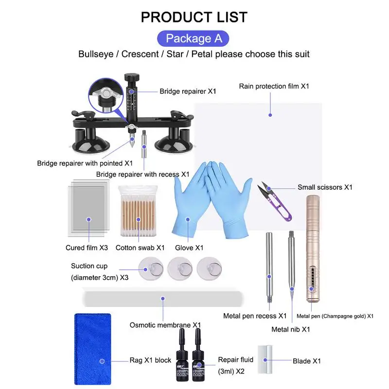 Комплект для ремонта стекла автомобиля с ремонтом жидкого стекла трещина яма ремонт автомобиля переднее лобовое стекло комплект для ремонта жидкости