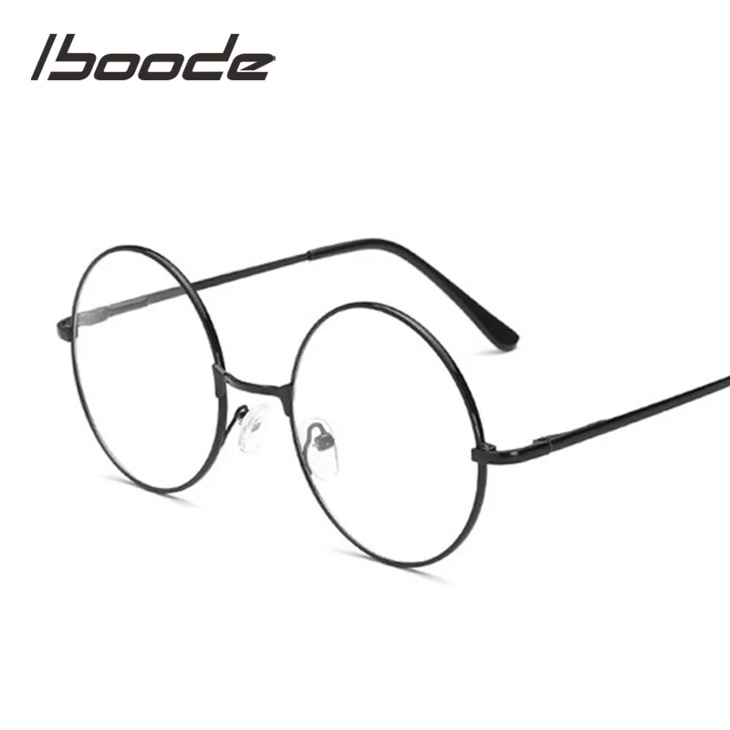 

iboode Retro Round Myopic Glasses Unisex Metal Myopia Eyeglasses Black Silver Gold Eyeglasses Women Diopter -100 ~-400 degrees