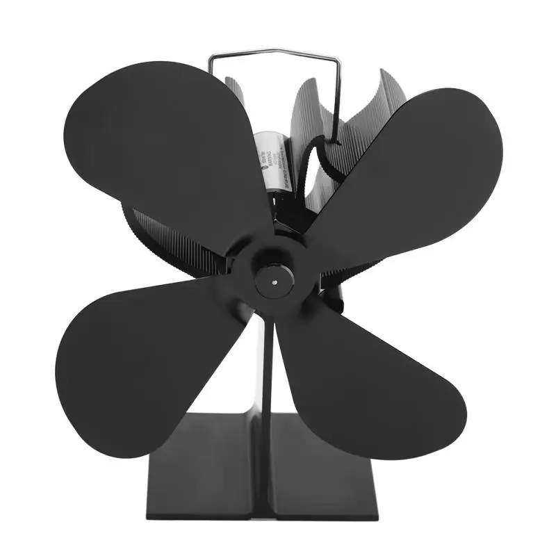 

4 Blades Heat Powered Stove Fan No Electronic Needed Aluminum Heat Powered Stove Fan Heat Up Fireplace Fan Wood Burning Fan