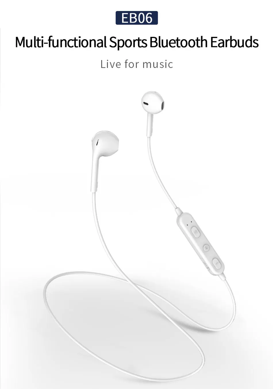 WIWU Sports Wireless Earphone Bluetooth Headphone for iPhone HiFi Stereo Running Sport Earphones Handsfree Earbuds