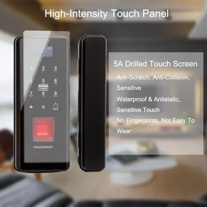 Стеклянный дверной замок, электрический замок с отпечатком пальца, электронный цифровой дверной замок с сенсорной клавиатурой, смарт-карта, пульт дистанционного управления, для офиса, дома