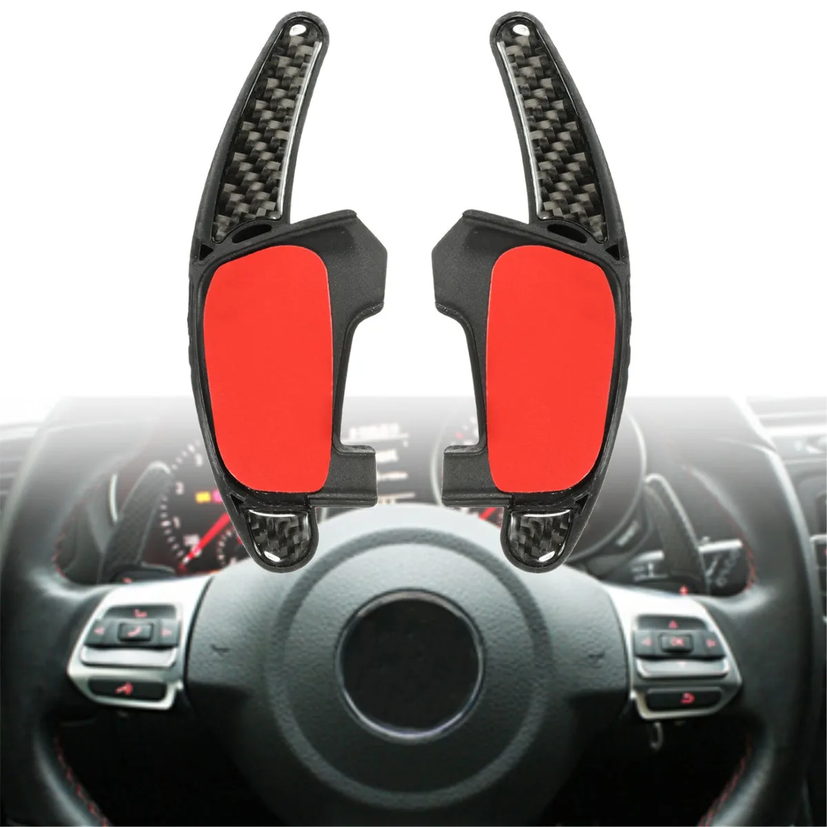 

Pair Car Paddle Shift Extension Gear Shift Steering Wheel Extension Pedal Carbon Fiber for VW Golf MK7 GTI GTD