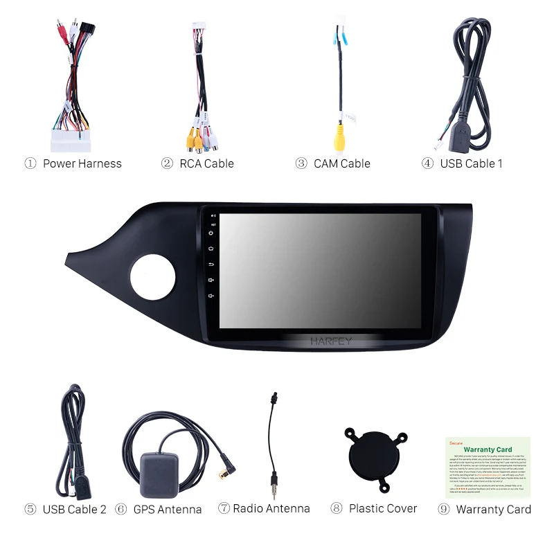Top Harfey Head Unit 9" Car Multimedia Player WIFI Bluetooth Android 8.1 GPS Navigation For 2012 2013 2014 Kia Ceed LHD Mirror Link 3