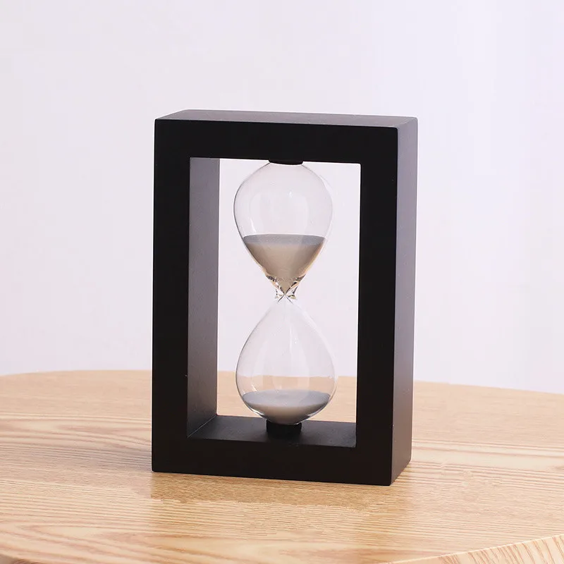 

Square Wooden Timer Clock Sandglass 30 Minute Sand Hourglass Dining&barbecue Countdown Timing Home Decoration Reloj De Arena