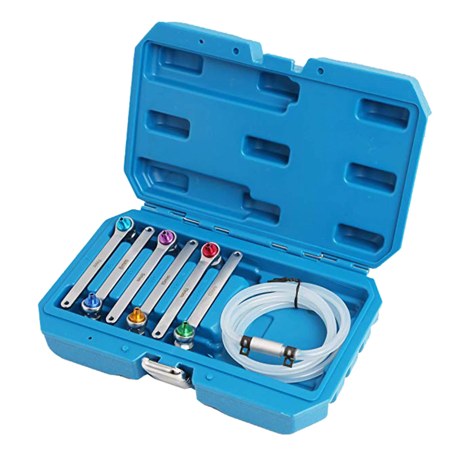 

Mr Cartool 7, 8, 9, 10, 11, 12mm Clutch Bleeder Hose with 12 Point Wrench and Check Valve 6 pcs Kit