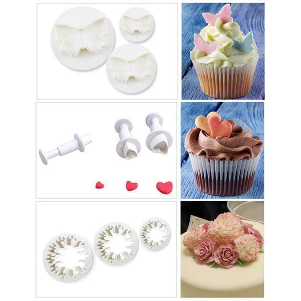

Fondant Cutters New Cake Mold Delicate Baking Tools 33 pcs Cookie DIY Creative Biscuit Plunger Cake Decorating Tools