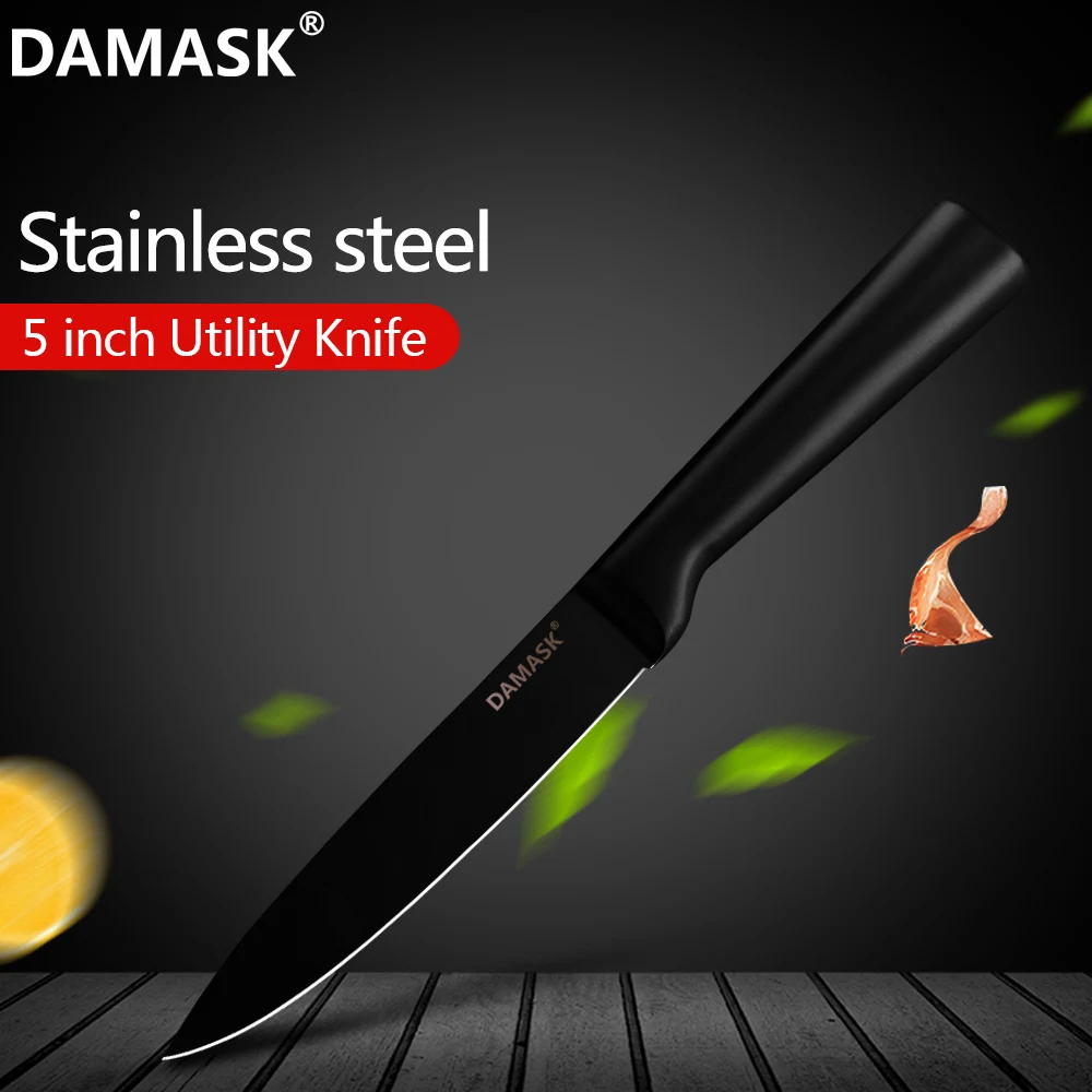 

5 Inch Kitchen Knife 3cr13 Stainless Steel Utility Knife Ultra Sharp Stainless Steel Handle Paring Santoku Chef's Knives Kitchen