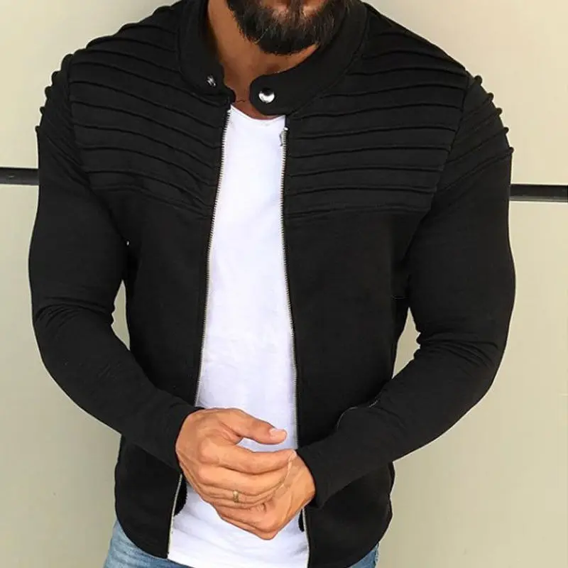 

Brand New Male Jacket Slim Fit High Quality Mens Zipper Autumn Outerwear Clothing Man Jackets Warm Cotton Coat